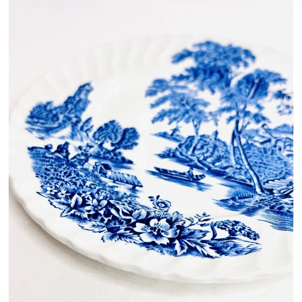 Swinnertons The Ferry Blue Transferware Bread Plate 6” England - Picture 4 of 9
